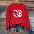 thumbnail image 6 of Women's Valentine's Crewneck Sweatshirt Sunburst Heart Print Long Sleeve Pullover for Romantic Evenings Red-2 XS, 6 of 7