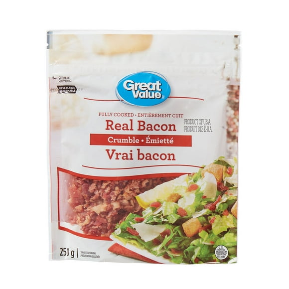 Vrai bacon émietté de Great Value 250 g