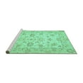 thumbnail image 2 of Ahgly Company Machine Washable Indoor Round Oriental Turquoise Blue Traditional Area Rugs, 4' Round, 2 of 4
