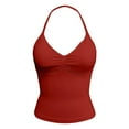 thumbnail image 4 of MIASHUI Camisoles pour Femmes Été Sans Manches Haut Décontracté avec Soutien-Gorge Intégré, Bordeaux, L, 4 of 5