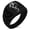 Black, variant on Stainless Steel Shadow Dragon Chevron Pattern Biker Style Polished Ring