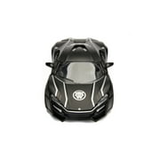 Lykan Hypersport Black with Black Panther Diecast Figure Marvel Series 1/24 Diecast Model Car by Jada