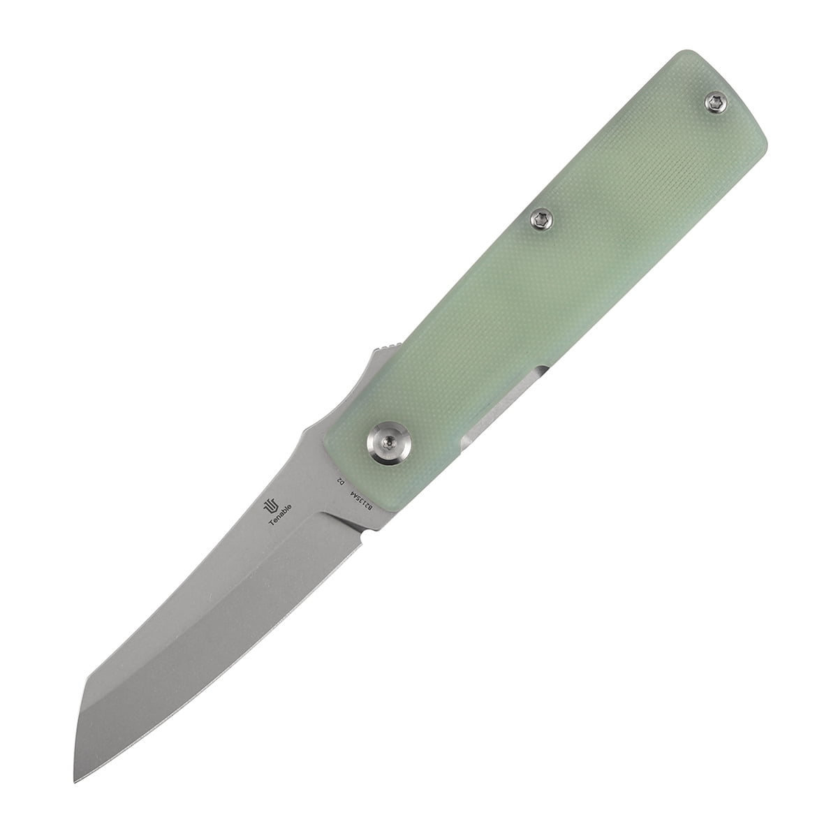 Tenable Higonokami Folding Pocket Knife,3.02'' Stonewashed D2 Blade,Jade G10 Handle,B2135A4