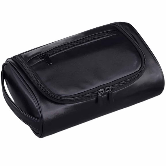 Men’s Slim Toiletry Bag, Compact Water-Resistant Dopp Kit for Travel Essentials, Black