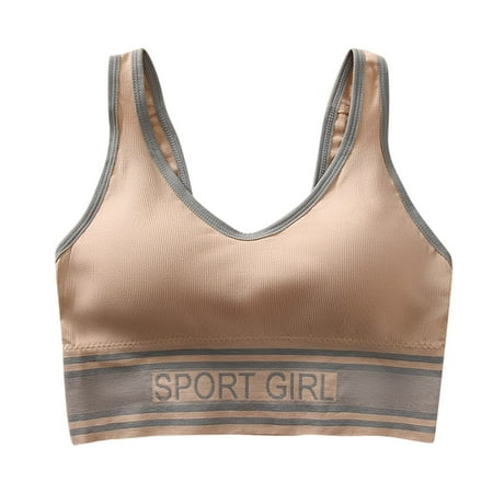 Quinlirra Sport Bras for Women Clearance 1 Bra for Women Girls V Neck Cami Vest Padded Seamless Bralette Straps Sleeping Bras Push Up Tank Tops Underwear
