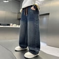 thumbnail image 6 of Baggy Jeans for Boys 10-12 Comfy Elastic Waist Pull-On Casual Demin Pants Slim Fit Straight Leg Trousers Streetwear Back To School Clothes, 6 of 7