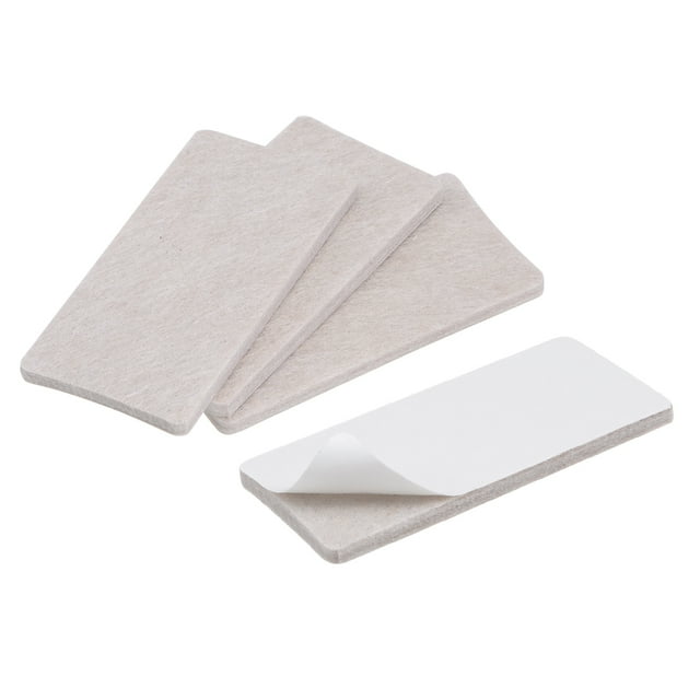 Unique Bargains Tampons Adhésifs pour Meubles Tampons en Feutre 84x42x5mm Protecteur de Sol Rectangle Beige 4 Pcs