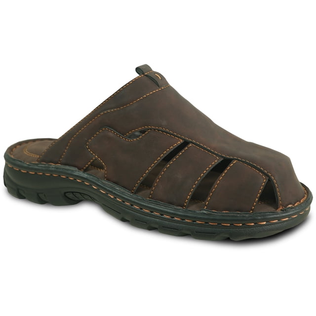 kozi Sandale Classique Décontractée pour Homme Sandale de Pêcheur FISHMAN-3 Bout Fermé Noir et Café