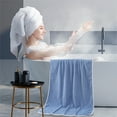 thumbnail image 5 of TACILIP Bath Towels, Thickened Super Absorbent Solid Color Fleece Bath Towel Large Striped Fleece Bath Towel Precision Lock Side with Hanging Ears Size 55.1x27.5 Inches, Gifts for Men, 5 of 6