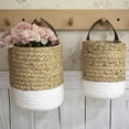 thumbnail image 3 of Woven Flower Basket Straw Weaving Basket Plant Flower Pots Cover Garden Plant Containers Wicker Rattan Vase Storage Bins Box Container Sundries Organizer, 3 of 7