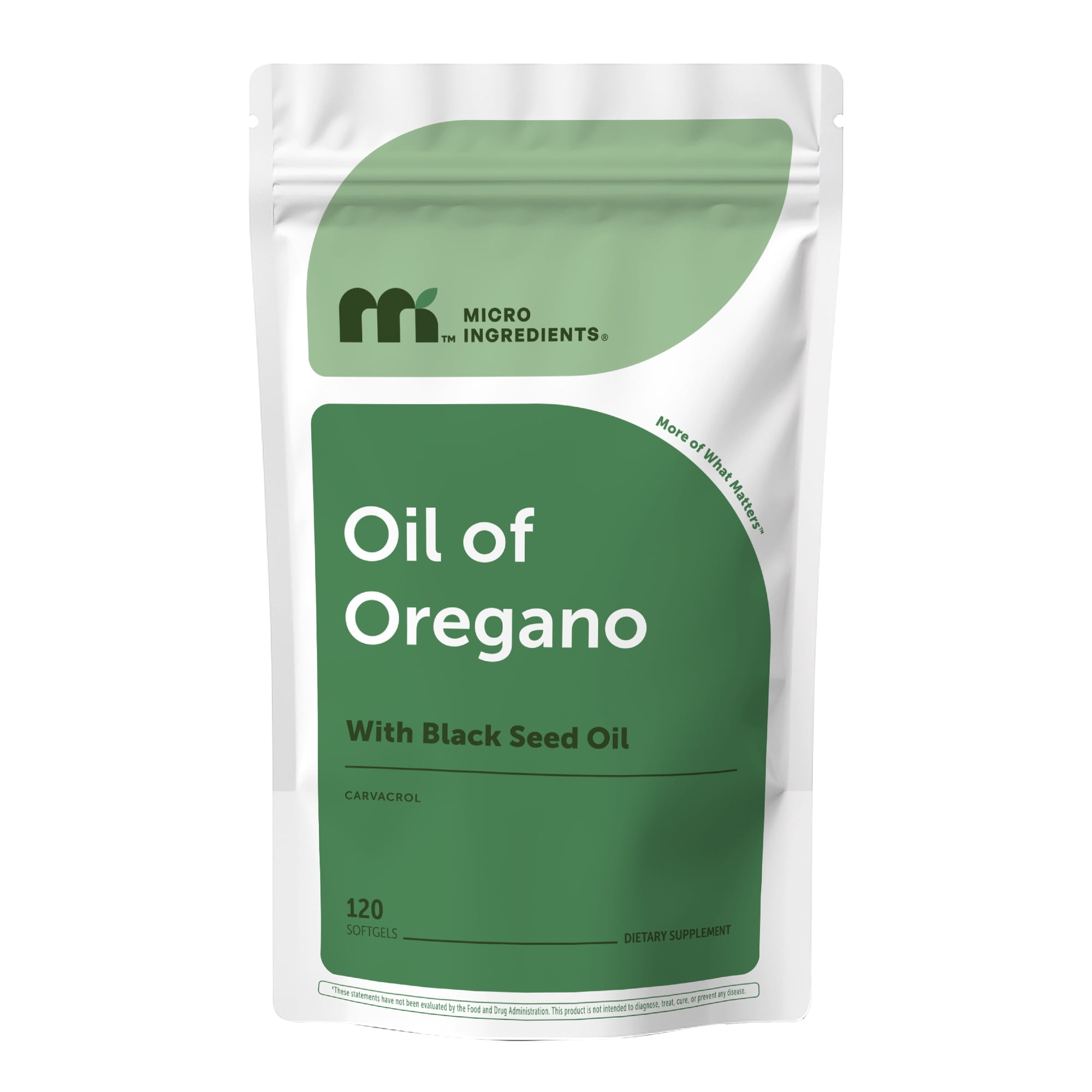 Micro Ingredients Oil of Oregano Herbal Supplement Softgels with Black Seed Oil, for Men & Women, Plant Based, 120 Count