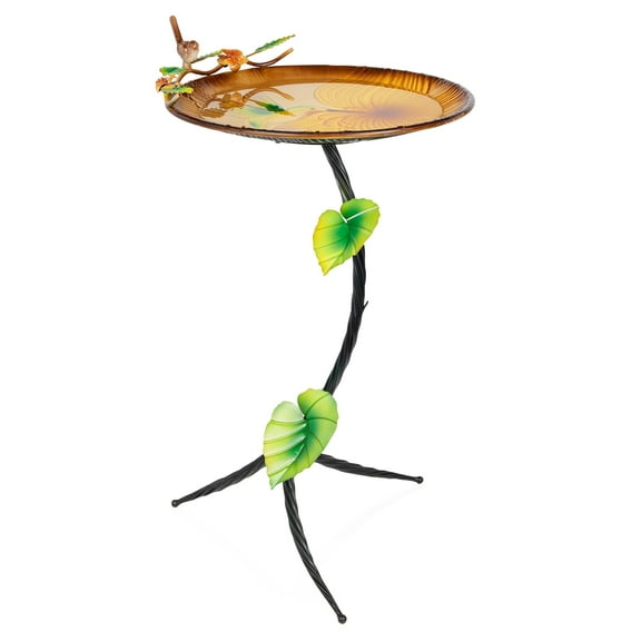 Alpine Corporation Metal Birdbath with Hummingbird and Branch Stand