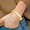 thumbnail image 4 of Sterling Silver Gold-tone 9.75mm Cuff Bangle Bracelet, 4 of 4