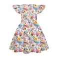 thumbnail image 3 of yuCgh Flutter Sleeve Easter Dress for Girls, A-Line T-Shirt Summer Party Dress, Princess Style Casual Easter Dress for Toddlers,Pink 140, 3 of 4