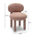 thumbnail image 5 of Pemberly Row Contemporary Rose Pink Performance Boucle Side Chair, 5 of 7