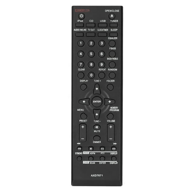 Home Theater Remote Control, Wear Resistant Audio Player Control Device ABS Battery Powered Durable For Replacement For AXD7671