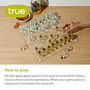 True Glass Chess Board with 32 Shot Glasses, Drinking Game for Adults