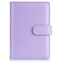 JZEEIWY Notebook Binder A6 6 Ring Planner Cover with Magnetic Buckle, Lavender
