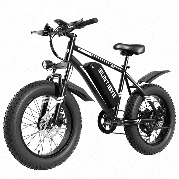 Bicicleta Eléctrica SUNTIBYE K10 1000W 20" Fat Tire 48V 15Ah Shimano 7 Velocidades Negro Adultos