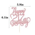 thumbnail image 2 of Topper para pastel AROKIPPRY con brillo rosa dorado, Feliz 17.º, 2 of 7