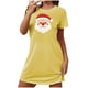 thumbnail image 2 of Camisón corto navideño para mujer, talla grande, cuello redondo, manga corta, estampado en el pecho, vestido de noche para mujer, 2 of 3