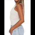 thumbnail image 2 of Camiseta Sin Mangas con Cuello Cuadrado para Mujer, de Doble Capa, Básica, para Entrenamiento de Verano, Informal. Albaricoque S, 2 of 6