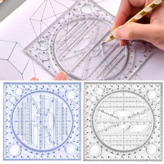 SPRING PARK Drafting Tools Plastic Rulers Drawing Ruler for Students and Engineering Drawing