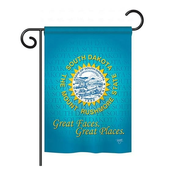 BD-SS-GS-108146-IP-BO-D-US13-BD 13 x 18.5 in. South Dakota Americana States Impressions Decorative Vertical Double Sided Garden Flag Set with Banner Pole