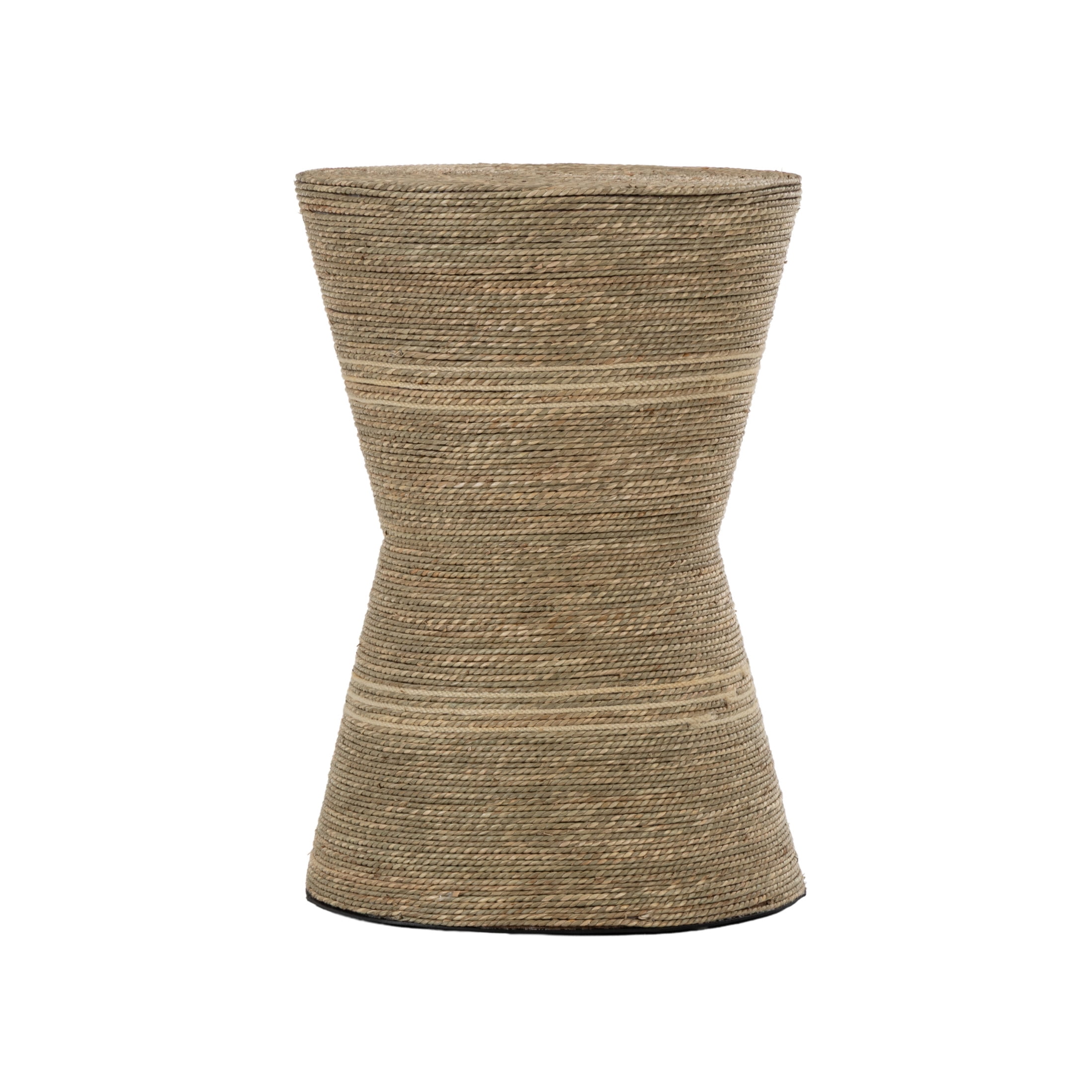 DecMode 14" x 20" Brown Seagrass Handmade Woven Accent Table with Hourglass Shape, 1-Piece