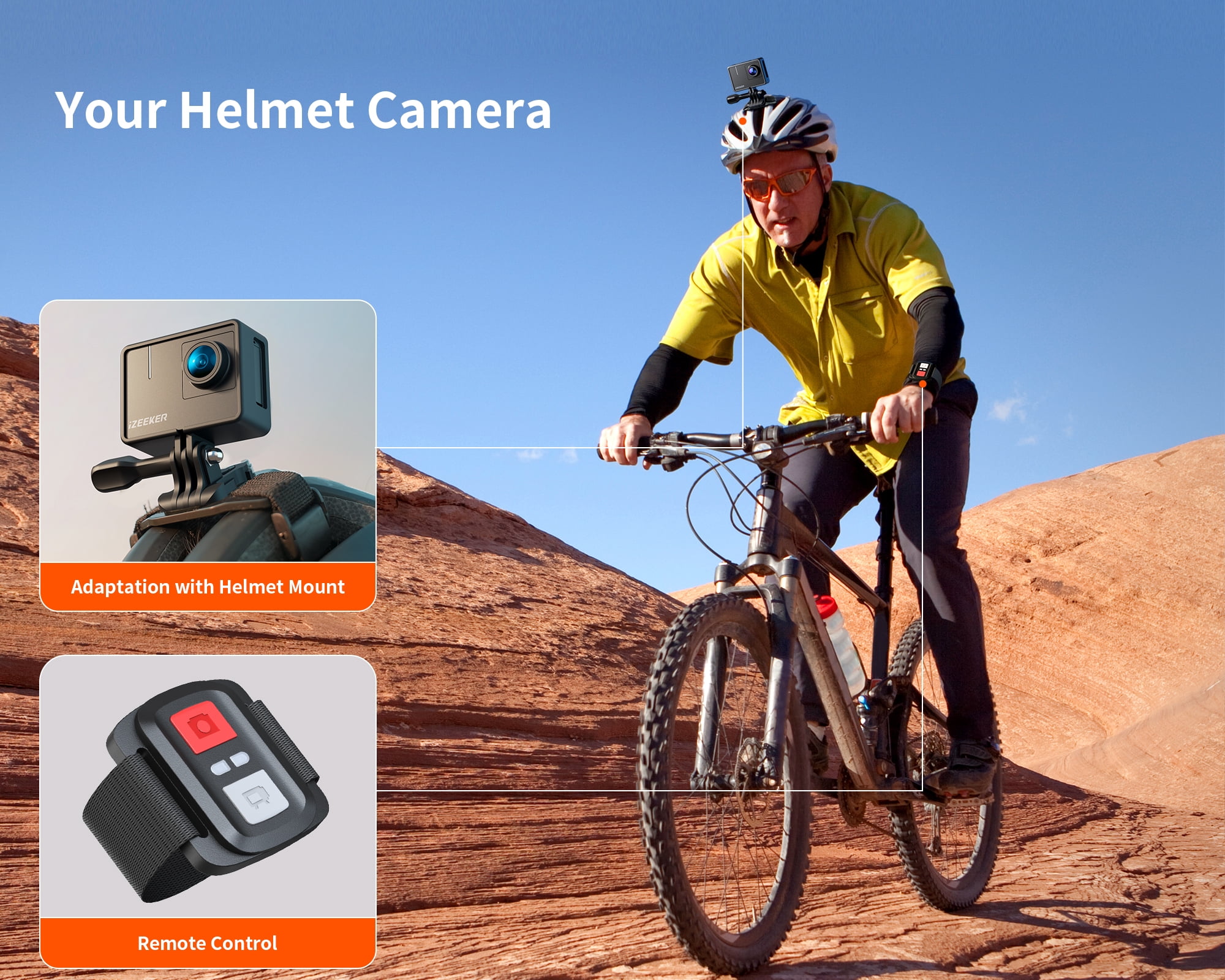 Action Camera 4K 20MP with External Microphone PC Webcam WiFi Vlogging Cam Waterproof Camera