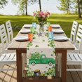 thumbnail image 4 of Table Runners 70 Inches Long Dress Scarves, St. Patrick's Day Farmhouse Coffee/Dining/Kitchen Table Decor, Holiday Table Runner, Green Truck Lucky Shamrocks Flags Retro 13x70 Inch, 4 of 9