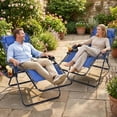 thumbnail image 7 of Blorly Zero Gravity Chair, Heavy Duty Integrated Padded, Professional Built-in Cushioned Reclining Lounge Chair, Extra Wide Folding Patio Chair with Side Tray for Outdoor & Indoor, Blue, 7 of 7