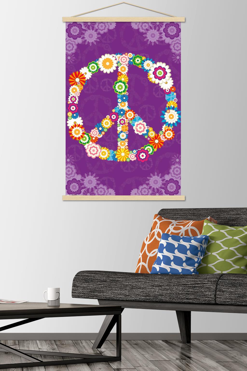 Peace Sign 2013 Wall Poster with Wooden Magnetic Frame, 22.375" x 34"