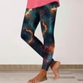 thumbnail image 2 of Clearance BiZtdJrK Women's Fashion Night Sky Graphic Print Leggings Casual High Waisted Workout Tights Stretch Ankle Length Gym Yoga Pants Holiday Outfits Navy L, 2 of 5