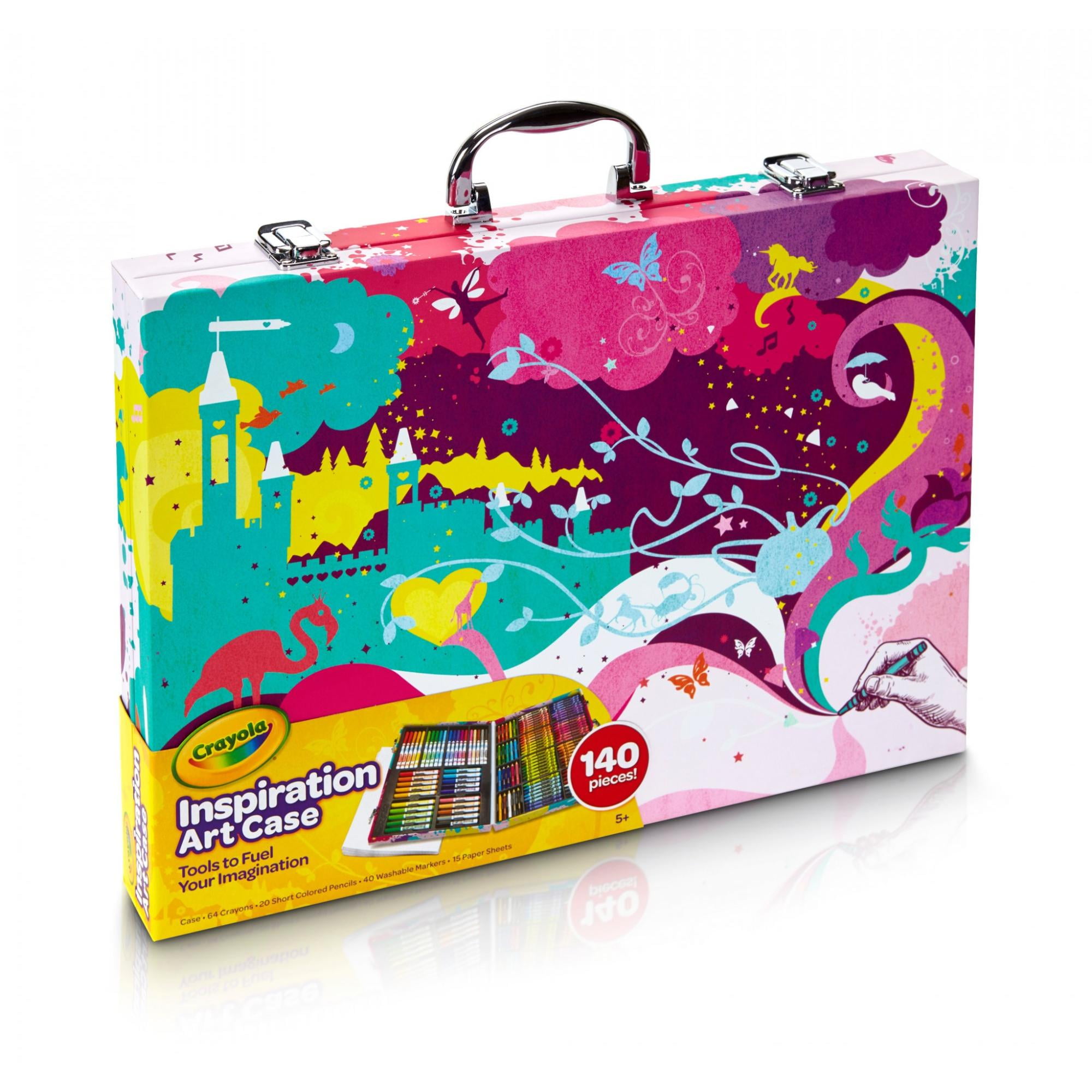Crayola Assorted Zigzag Inspiration Art Case, 140 Piece, Art Set for Kids 