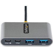 4-Port USB-C Hub with 100W Power Delivery Pass-Through - 2x USB-A + 2x USB-C - USB 3.0 5Gbps - 1ft (30cm) Long Cable - Portable USB Type-C to USB-A/C Hub, Space Gray, Space Gray