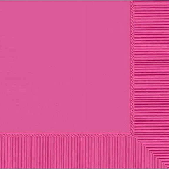 Bright Pink Beverage Napkins Birthday Party Tableware Supplies (20 Pack), Pink, 5" x 5".