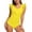 b-Yellow, variant on Girls Swimsuit 7-16Y Girls High Waisted Bikini Sets Sport Two Piece Swimsuit Solid Color Ribbed Bathing Suit with Pockets