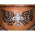 thumbnail image 3 of Texas West Rhinestone Cross Angel Wings Shoulder Messenger Bag, 3 of 5