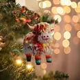 thumbnail image 3 of Cattle Christmas Tree Hanging Ornament Colorful Acrylic Festive Holiday Decorations For Your Home, 3 of 5