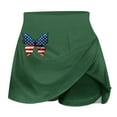 thumbnail image 4 of QATAINLAV Plus Size 4th of July Skort, Women 2024 Summer Fake Two Piece Yoga Shorts American Flag Patriotic Tennis Skirts Deals of The Day Lightning Green M, 4 of 6