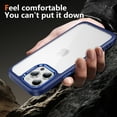 thumbnail image 4 of Compatible with iPhone 16 Pro Max Clear Phone Case,Drop Protection Anti-fall Rugged Heavy Duty Shockproof Military Protective Tough Durable Transparent Phone Case Cover,Darkblue, 4 of 7