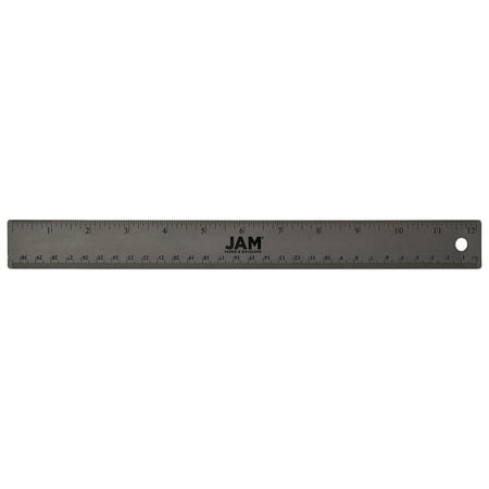 UPC: 0842497122830 | JAM Stainless Steel Ruler  Grey Metallic  12in  In/Cm  1/Pack