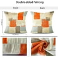 thumbnail image 6 of Orange Abstract Pillow Covers Set of 2 Burnt Orange Grey Geometric Velvet Throw Pillow Cover Soft Modern Accent Decorative Couch Cushion Cover for Bed Living Room Chair Sofa Pillowcases 16x16 Inch, 6 of 6