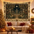 thumbnail image 3 of Floral Garden Nighttime with Ornate Tiered Stone Fountain, Mystical Fantasy for Space Lovers, Galaxy Room Decor, Valentine'S Day Gift, Tapestry Wall Hanging for Bedroom and Dorm, 3 of 7