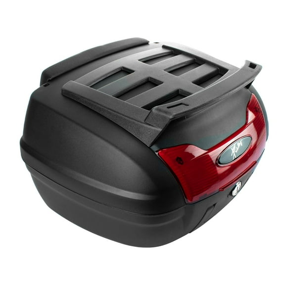 Caja PORTA EQUIPAJE para moto 40L con Respaldo y Base de carga Kinlley Negro