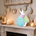 thumbnail image 6 of Easter Bunny Decor Tabletop Set Resin Spring Bunnies Decoration Statue with Eggs Tabletop Decoration for Party Holiday Spring Home Easter Decors, 6 of 6
