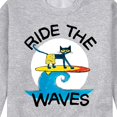thumbnail image 3 of Pete The Cat - Ride The Waves - Men's Crew Neck Fleece Pullover, 3 of 6