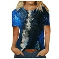thumbnail image 1 of CNKOO T-shirt à Manches Courtes Décontracté d'Été à Manches Courtes pour Femmes avec Imprimé Texturé Vintage, 1 of 3