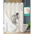 thumbnail image 2 of No Hook Shower Curtain with Snap in Liner, Sketching Abstract Human Motion Line Art Hotel Shower Curtains for Bathroom, Washable Shower Curtain Liner Set with Mesh Top Window, 72"x72", 2 of 6